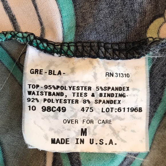 A. Byer V Neck Black and Green Botanical Top - Picture 8 of 13